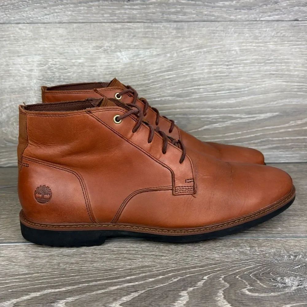 Timberland Lafayette Park Men’s Sz 10.5 Brown Leather Lace Up Chukka Boots